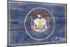 Utah State Flag - Barnwood Painting-Lantern Press-Mounted Art Print