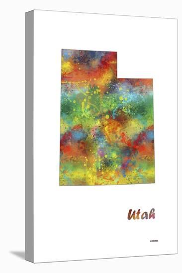 Utah State Map 1-Marlene Watson-Stretched Canvas