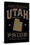 Utah State Pride - Gold on Black-Lantern Press-Stretched Canvas
