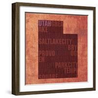 Utah State Words-David Bowman-Framed Giclee Print