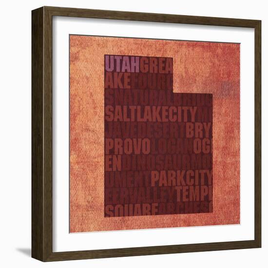 Utah State Words-David Bowman-Framed Giclee Print