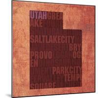 Utah State Words-David Bowman-Mounted Giclee Print