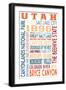 Utah - Typography-Lantern Press-Framed Art Print