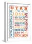 Utah - Typography-Lantern Press-Framed Art Print