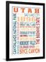 Utah - Typography-Lantern Press-Framed Art Print