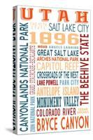 Utah - Typography-Lantern Press-Stretched Canvas