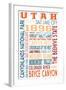 Utah - Typography-Lantern Press-Framed Art Print