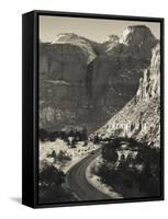 Utah, Virgin, Traffic on the Zion-Mt, Carmel Highway, Winter, USA-Walter Bibikow-Framed Stretched Canvas