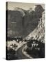 Utah, Virgin, Traffic on the Zion-Mt, Carmel Highway, Winter, USA-Walter Bibikow-Stretched Canvas