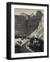 Utah, Virgin, Traffic on the Zion-Mt, Carmel Highway, Winter, USA-Walter Bibikow-Framed Photographic Print