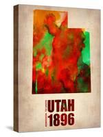 Utah Watercolor Map-NaxArt-Stretched Canvas
