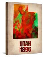 Utah Watercolor Map-NaxArt-Stretched Canvas