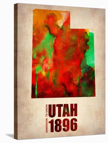 Utah Watercolor Map-NaxArt-Stretched Canvas