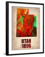 Utah Watercolor Map-NaxArt-Framed Art Print