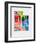 Utah Watercolor Word Cloud-NaxArt-Framed Art Print