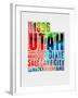 Utah Watercolor Word Cloud-NaxArt-Framed Art Print