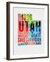 Utah Watercolor Word Cloud-NaxArt-Framed Art Print