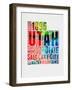 Utah Watercolor Word Cloud-NaxArt-Framed Art Print