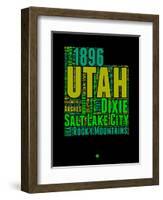 Utah Word Cloud 1-NaxArt-Framed Art Print