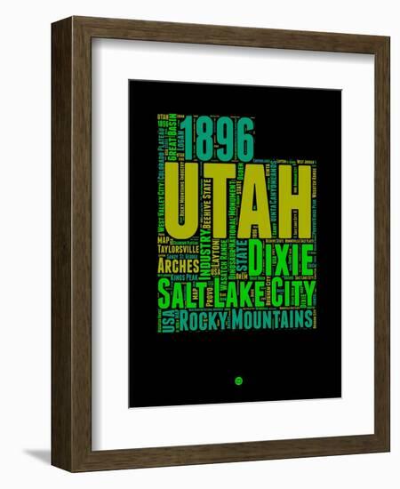 Utah Word Cloud 1-NaxArt-Framed Art Print