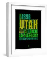 Utah Word Cloud 1-NaxArt-Framed Art Print