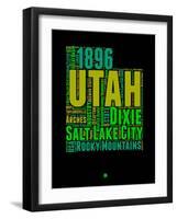 Utah Word Cloud 1-NaxArt-Framed Art Print