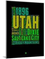 Utah Word Cloud 1-NaxArt-Mounted Art Print