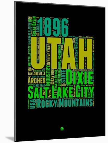 Utah Word Cloud 1-NaxArt-Mounted Art Print