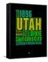 Utah Word Cloud 1-NaxArt-Framed Stretched Canvas