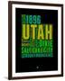 Utah Word Cloud 1-NaxArt-Framed Art Print