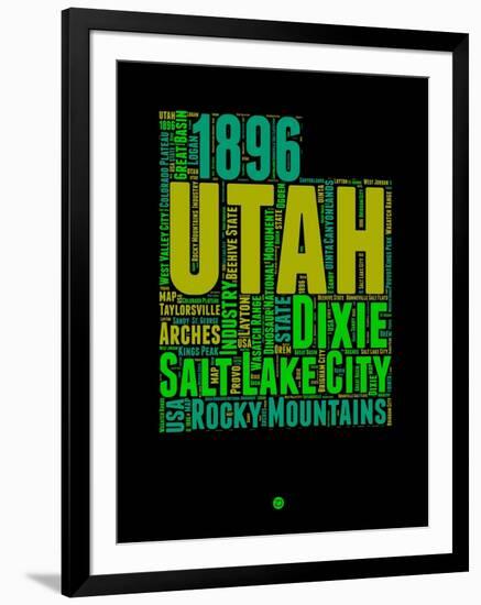 Utah Word Cloud 1-NaxArt-Framed Art Print