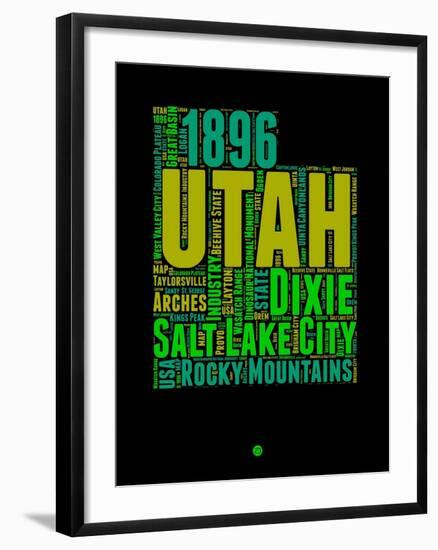 Utah Word Cloud 1-NaxArt-Framed Art Print