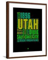 Utah Word Cloud 1-NaxArt-Framed Art Print