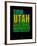 Utah Word Cloud 1-NaxArt-Framed Art Print