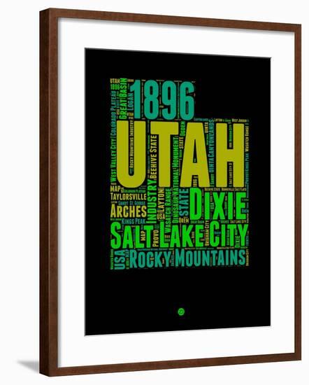 Utah Word Cloud 1-NaxArt-Framed Art Print