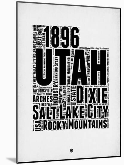 Utah Word Cloud 2-NaxArt-Mounted Art Print