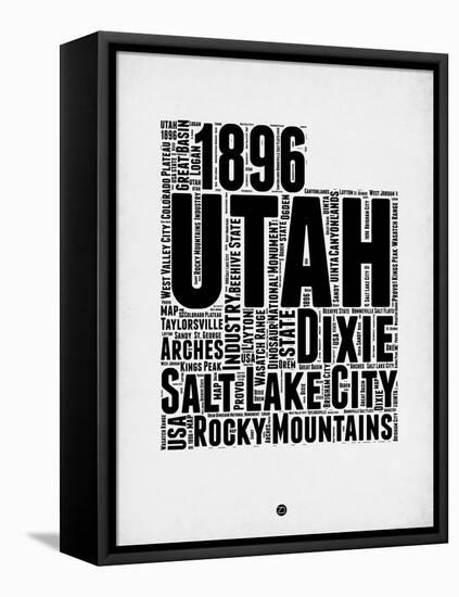 Utah Word Cloud 2-NaxArt-Framed Stretched Canvas