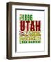 Utah Word Cloud Map-NaxArt-Framed Art Print