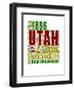 Utah Word Cloud Map-NaxArt-Framed Art Print