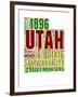 Utah Word Cloud Map-NaxArt-Framed Art Print