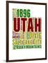 Utah Word Cloud Map-NaxArt-Framed Art Print