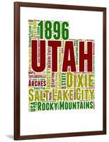 Utah Word Cloud Map-NaxArt-Framed Art Print