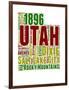 Utah Word Cloud Map-NaxArt-Framed Art Print