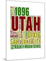 Utah Word Cloud Map-NaxArt-Mounted Art Print