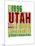 Utah Word Cloud Map-NaxArt-Mounted Art Print
