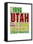 Utah Word Cloud Map-NaxArt-Framed Stretched Canvas