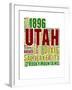 Utah Word Cloud Map-NaxArt-Framed Art Print