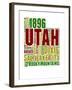 Utah Word Cloud Map-NaxArt-Framed Art Print