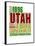 Utah Word Cloud Map-NaxArt-Framed Stretched Canvas