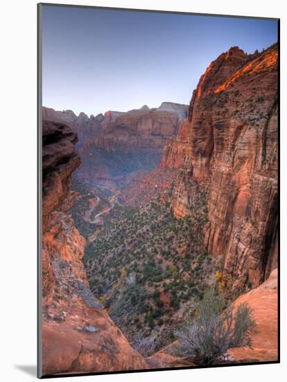 Utah, Zion National Park, from Canyon Overlook, USA-Alan Copson-Mounted Photographic Print